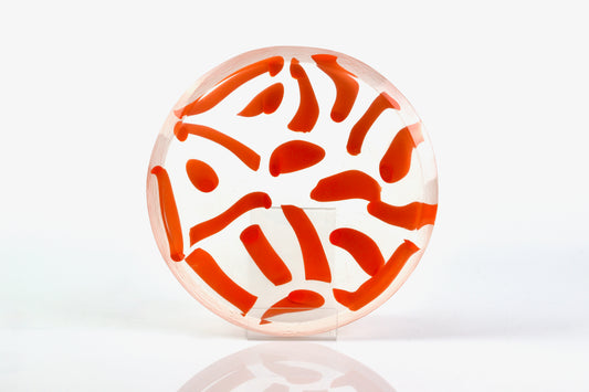 Flux Ember - Hand-fused glass plate